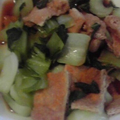 青梗菜が余っていたので作ってみました。少し薄めにしてみましたが、和風な味でおいしかったです。